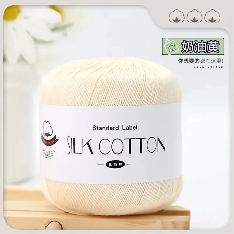 50g/PC Silk Lace Cotton Milk Crochet Yarn Baby Hand-Knitted Warm Soft Knitting Thread for Hand Knitting Supplies Cross Stitch