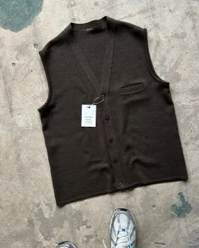 90s Italian Vintage Brown Knitted Vest - S
