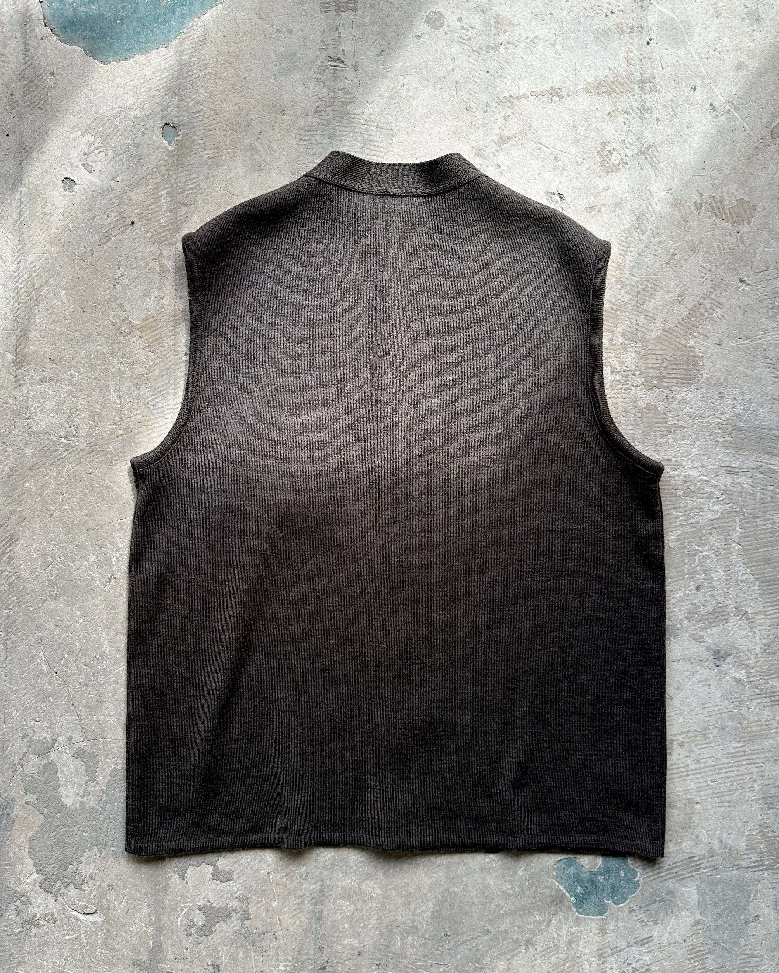 90s Italian Vintage Brown Knitted Vest - S
