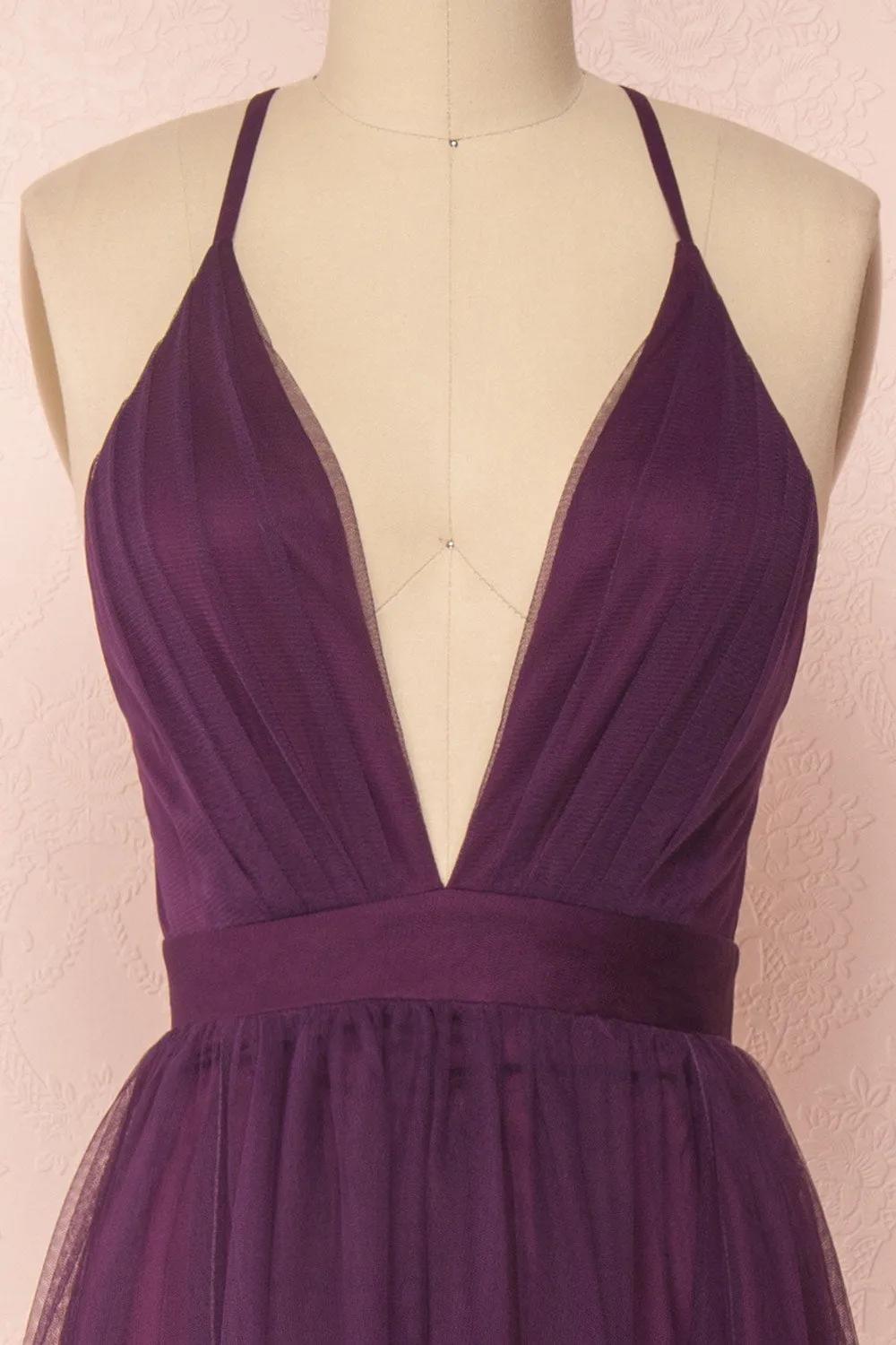 Aliki Eggplant | Purple Mesh Dress