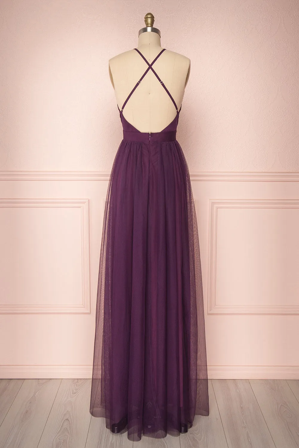 Aliki Eggplant | Purple Mesh Dress