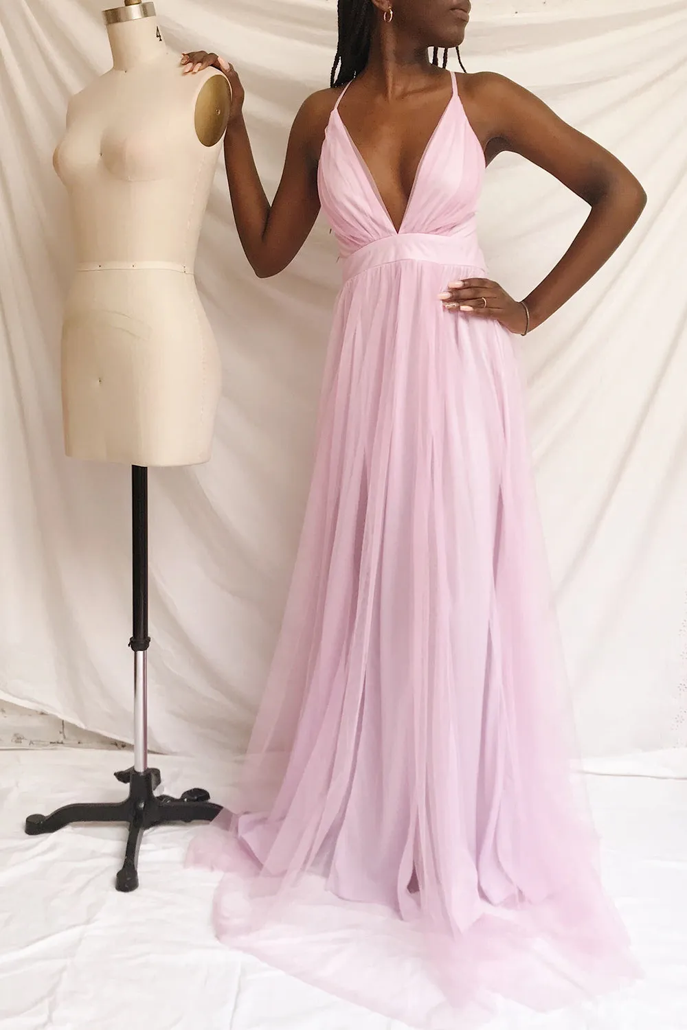 Aliki Lavender | Mesh Maxi Dress