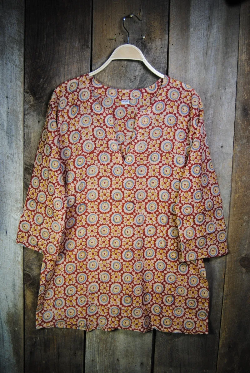 Cotton Shiva Tunic Brighter Burgundy