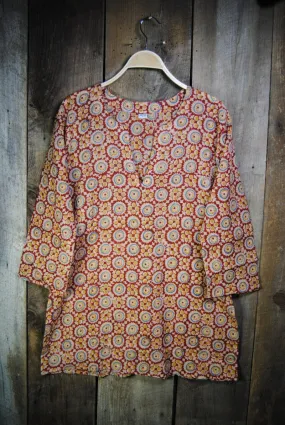 Cotton Shiva Tunic Brighter Burgundy