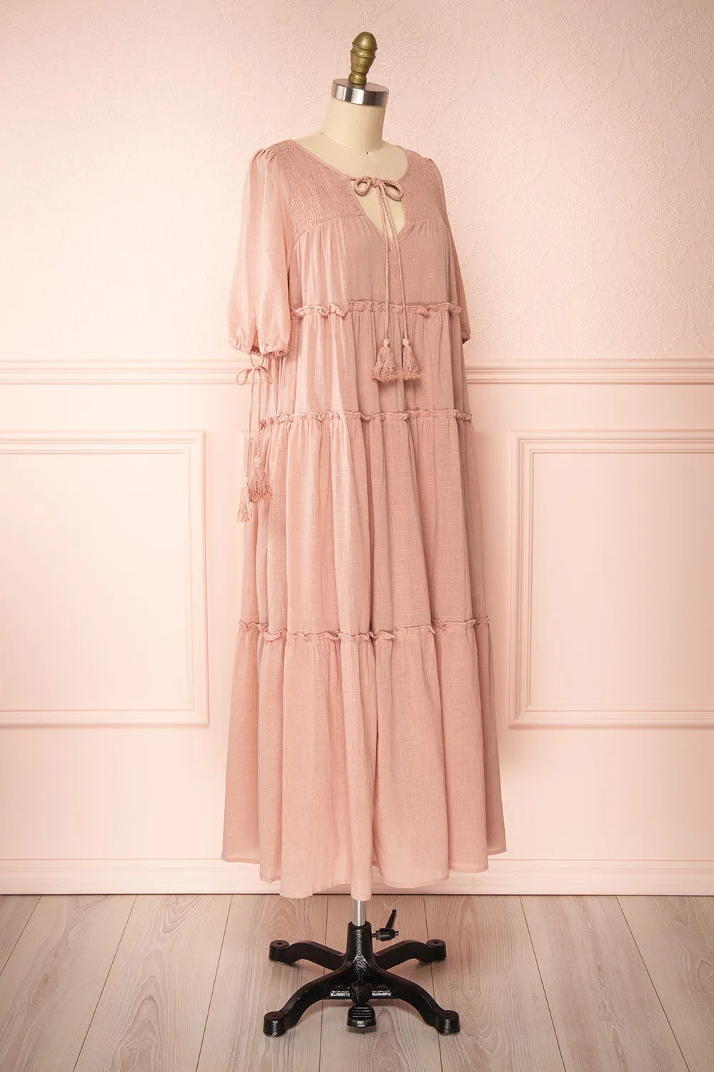 Kieu Pink | Flowy Layered Maxi Dress