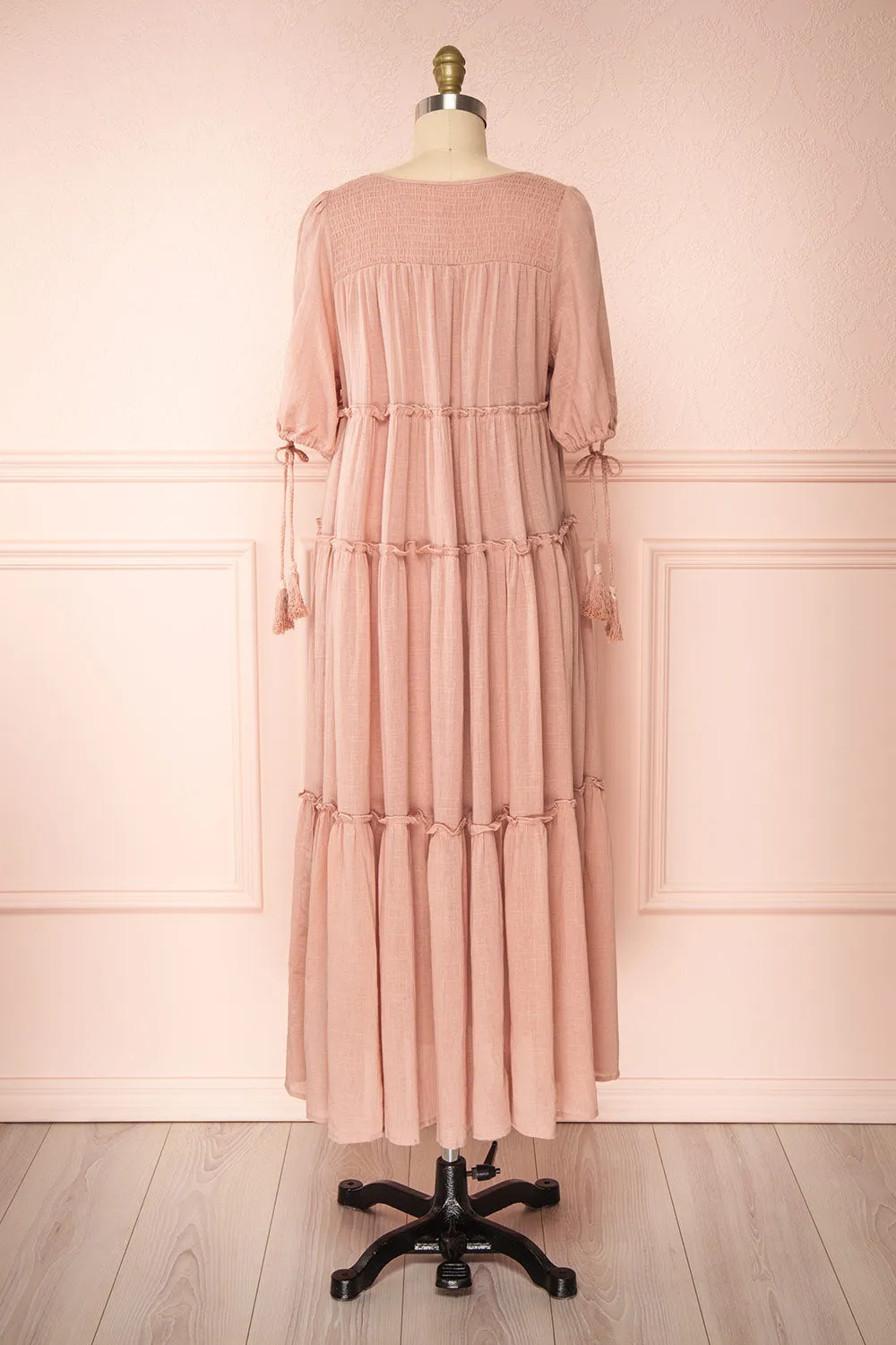 Kieu Pink | Flowy Layered Maxi Dress