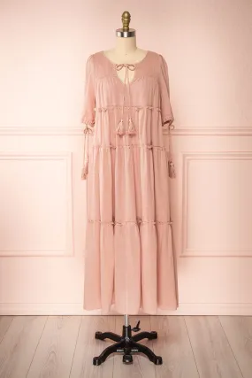 Kieu Pink | Flowy Layered Maxi Dress