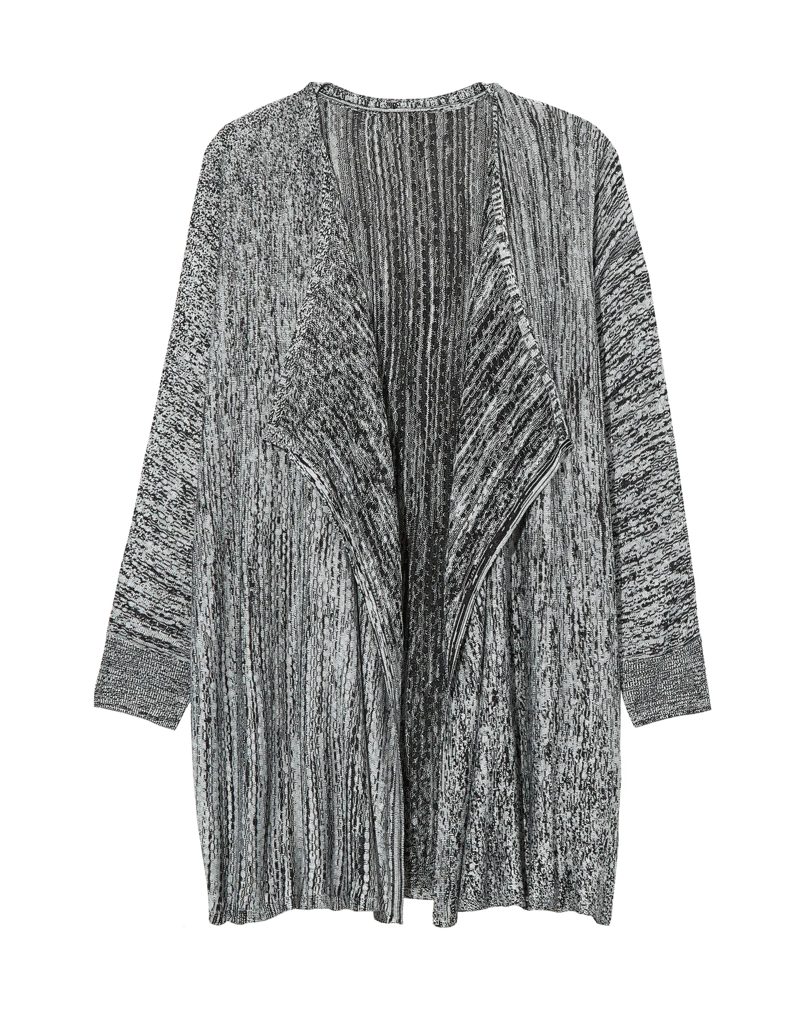 Kimberly Open Front Cardigan | Charcoal Grey / Light Grey