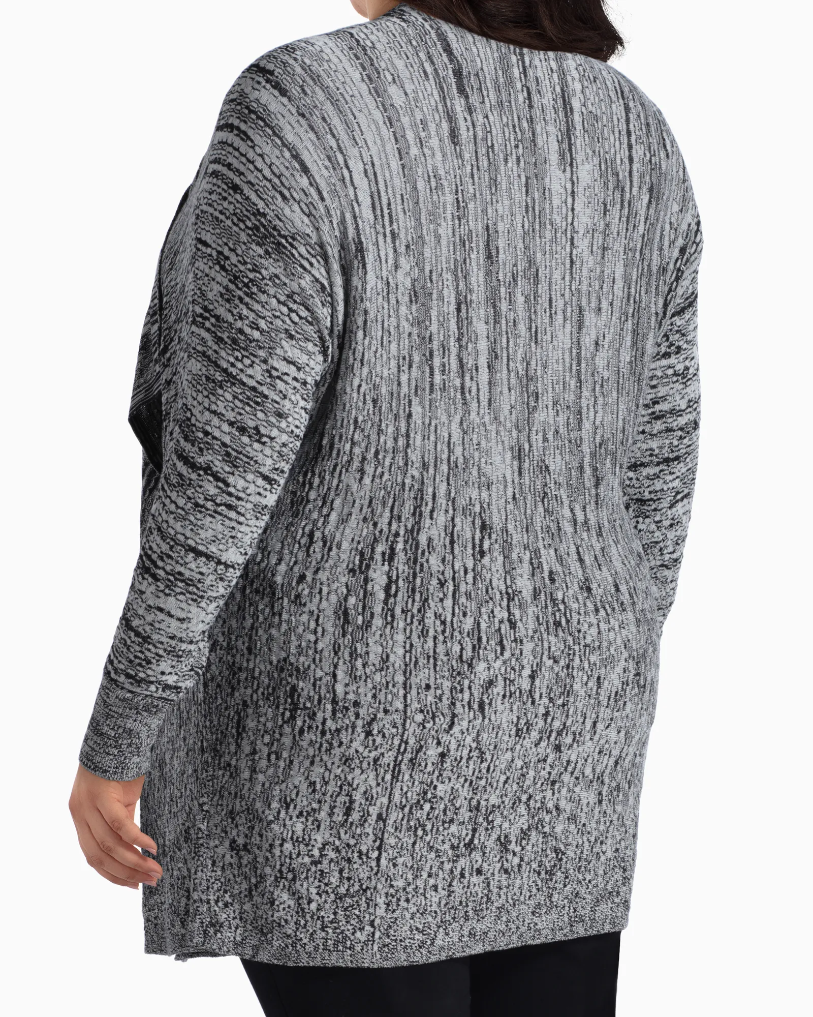 Kimberly Open Front Cardigan | Charcoal Grey / Light Grey