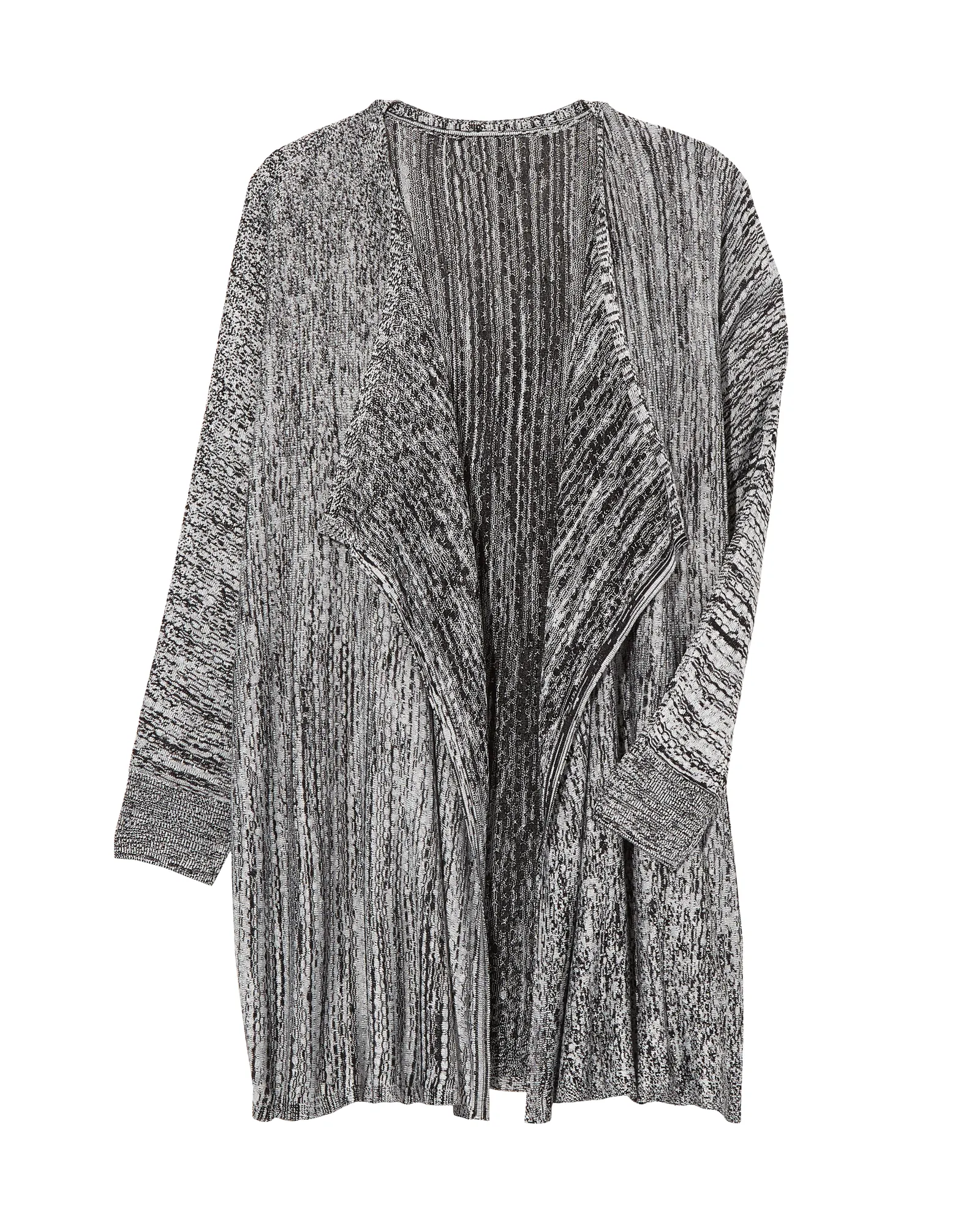 Kimberly Open Front Cardigan | Charcoal Grey / Light Grey