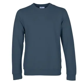 Organic Crew Sweat Petrol Blue
