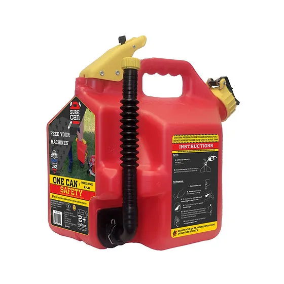 SureCan 2  Gallon Gasoline Type II Safety Can, Red (2  Gallons, Red)